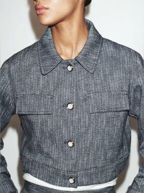 Zara Cropped Shirt Jacket